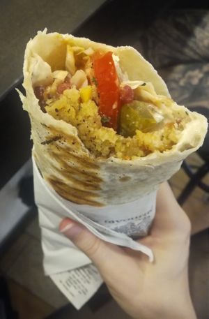 Pomegranate felafel (after some bits) at Break House in Verona