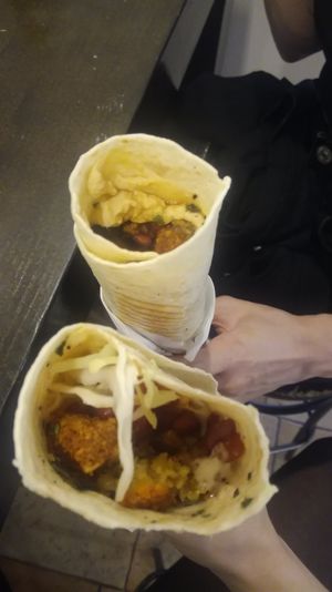 Break House felafel without raw veggies (above) and pomegranate felafel (below) at Break House in Verona