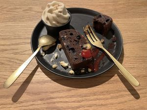 Chocolate cake with vegan ice cream   at Cosme Kitchen Adaptation - 渋谷ヒカリエ店  in Tokyo