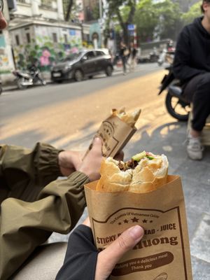   at Xoi Banh Mi Kim Huong in Hanoi