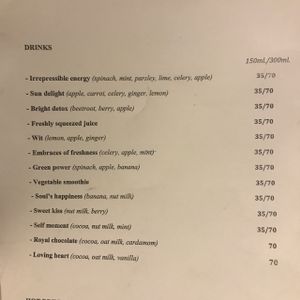 drinks menu :) at Tri in Kyiv