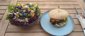 Vielsinnbowl und Cheeseburger at VielSinn in Wismar