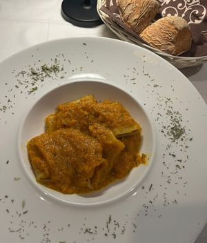 Vegan pasta of the day   at Ristorante Al Giardino in Taormina