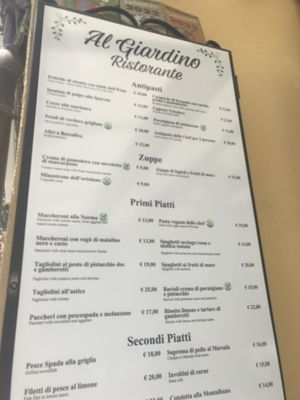   at Ristorante Al Giardino in Taormina