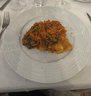 chef’s vegan pasta  at Ristorante Al Giardino in Taormina
