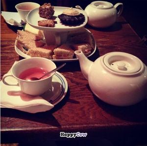 High tea: half the sammies and the chocolate cake desert was vegan at The Tea Party - York St in Ottawa