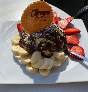 Spagetti-Eis Nutella Spezial (vegan)  at Eiscafe Da Marco in Nittenau