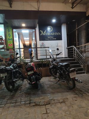 The entrance is a little bit hidden as the sign is small at The Vegan Room in Jaipur