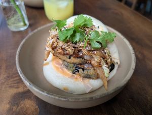 Eggplant bao at Ginger Cocina in Medellin
