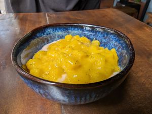 Unique dessert at Ginger Cocina in Medellin