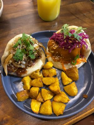 Eggplant bao, crispy cauliflower bao at Ginger Cocina in Medellin