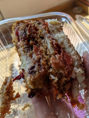 This cherry cake with semolina cream was AMAZING. at Restaurant Harmony in Skopje