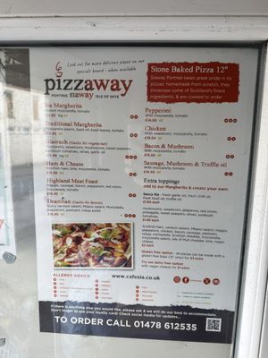 Menu  at Pizzaway in Isle Of Skye