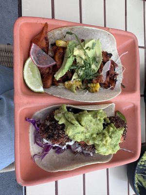 Lions main taco and quinoa tofu taco  at Super Loco - Customs House in Central Singapore