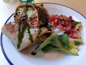 Tex mex wrap with vegan cheese at La Huerta de Almería - Hortaleza in Madrid