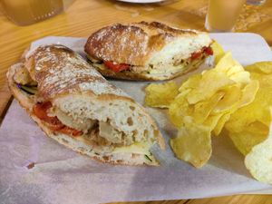 Heura sandwich at La Muriel in Barcelona