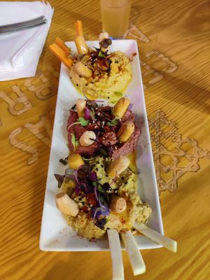 Hummus trio at La Muriel in Barcelona