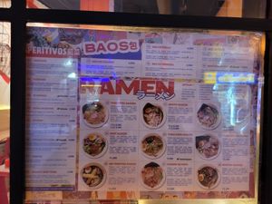 Photo of menu (does not show all options) at Ramen Shifu in Alicante