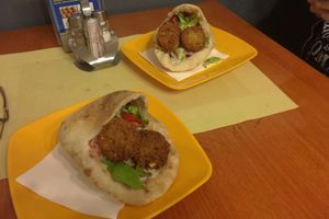Falafel pita at Tel Aviv Hummus House in Belgrade