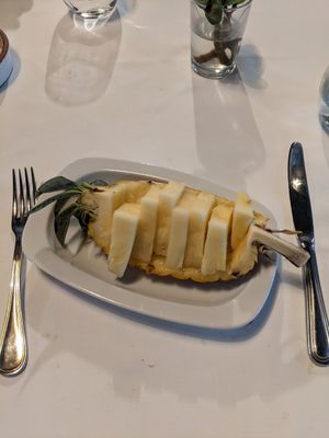 local pineapple (dessert) at Magma in Sao Miguel