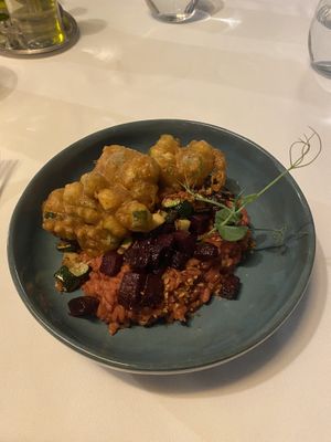 Beet risotto, really tasty   at Magma in Sao Miguel