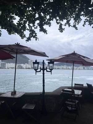 Outstanding view of Copacabana   at Café 18 do Forte in Rio De Janeiro