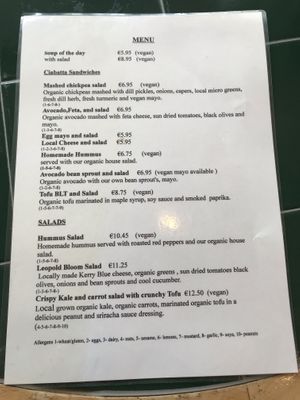 Menu 😍 at Bookstop Cafe in Kenmare