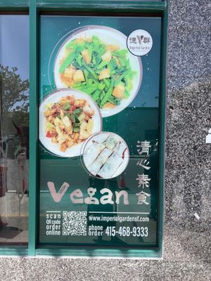 Promoting vegan options on the street   at Imperial Garden in San Francisco