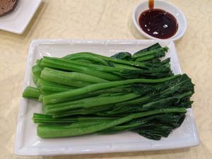 Chinese broccoli with vegan sauce at Imperial Garden in San Francisco