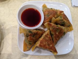 Pan Fried Chive Dumplings. New item! at Imperial Garden in San Francisco