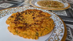 Vegan omelette at Energy Cafe & Guest House in Bundi