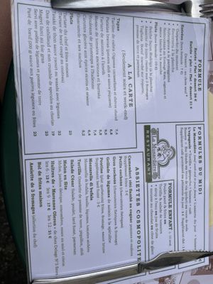 Menu  at La Musardière in Saintes