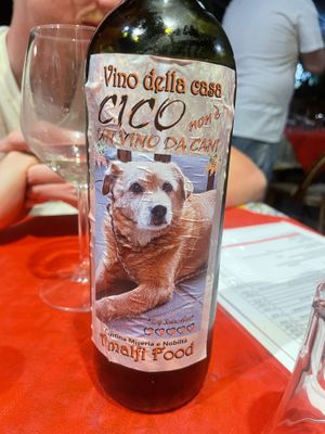 House wine cico vino  at Cantina Miseria E Nobilta in Amalfi