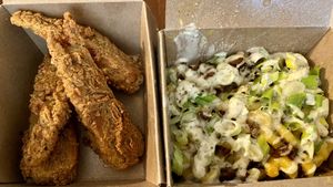 Wings, loaded mac  at Bitchin Donuts in Albany