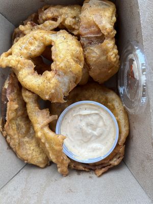 Vegan Onion Rings   at Bitchin Donuts in Albany