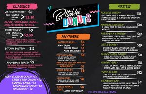 New menu as of 8/20/24  at Bitchin Donuts in Albany