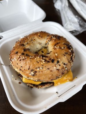 Sausage egg & cheese (all vegan)  at Bitchin Donuts in Albany