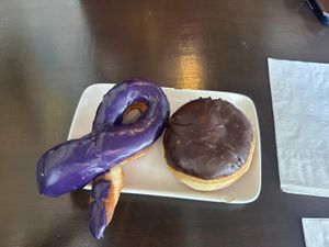 Ube ribbon and Boston Creme - so delicious!   at Bitchin Donuts in Albany