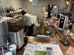 Matcha soy lattes being made!  at noccas wion in Uji