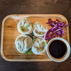 Steamed vegetable dumplings at Green Elephants Thai Vegan in Watkins Glen