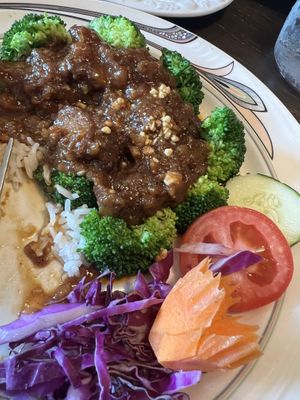 praram (no spicy)  at Green Elephants Thai Vegan in Watkins Glen