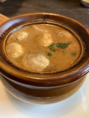 Royal Tom Yum soup  at Green Elephants Thai Vegan in Watkins Glen