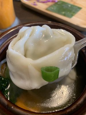 Dumpling in the Wonton soup  at Green Elephants Thai Vegan in Watkins Glen