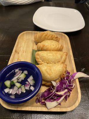 Curry puff  at Green Elephants Thai Vegan in Watkins Glen