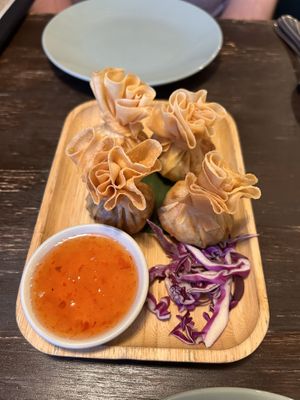 Golden Thai bags  at Green Elephants Thai Vegan in Watkins Glen