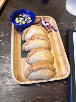 Curry puffs - their Facebook indicates they are homemade!  at Green Elephants Thai Vegan in Watkins Glen