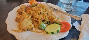 Drunken Noodles at Green Elephants Thai Vegan in Watkins Glen
