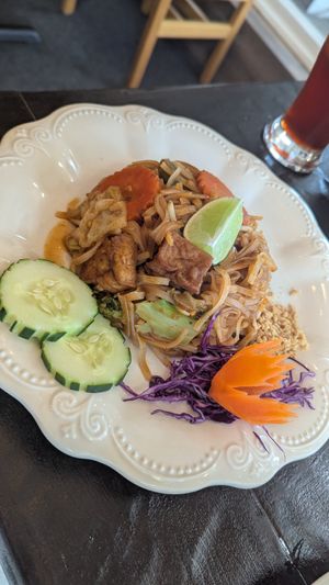 Pad thai at Green Elephants Thai Vegan in Watkins Glen