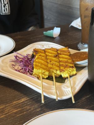 tofu satay  at Green Elephants Thai Vegan in Watkins Glen