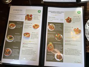menu page 4-5  at Green Elephants Thai Vegan in Watkins Glen
